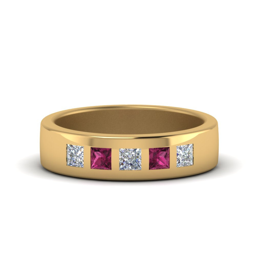 Flat Flush Set Mens Wedding Band