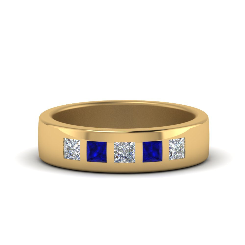 Flat Flush Set Mens Wedding Band
