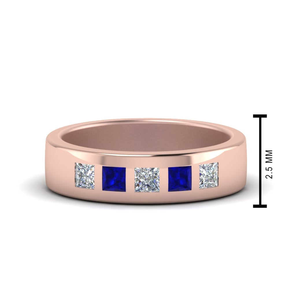 Flat Flush Set Mens Wedding Band