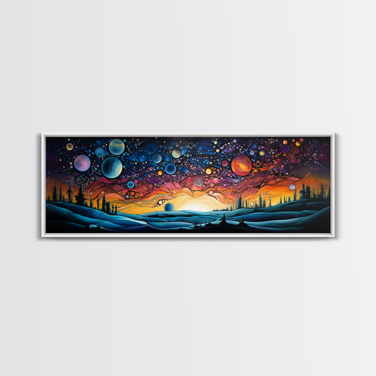 Abstract Galaxy Print, Framed Wall Art, Canvas Print, Van Gogh Inspired Art, Astronomy Gift, Living Room Decor, FREE SHIPPING | | Wiccan Center