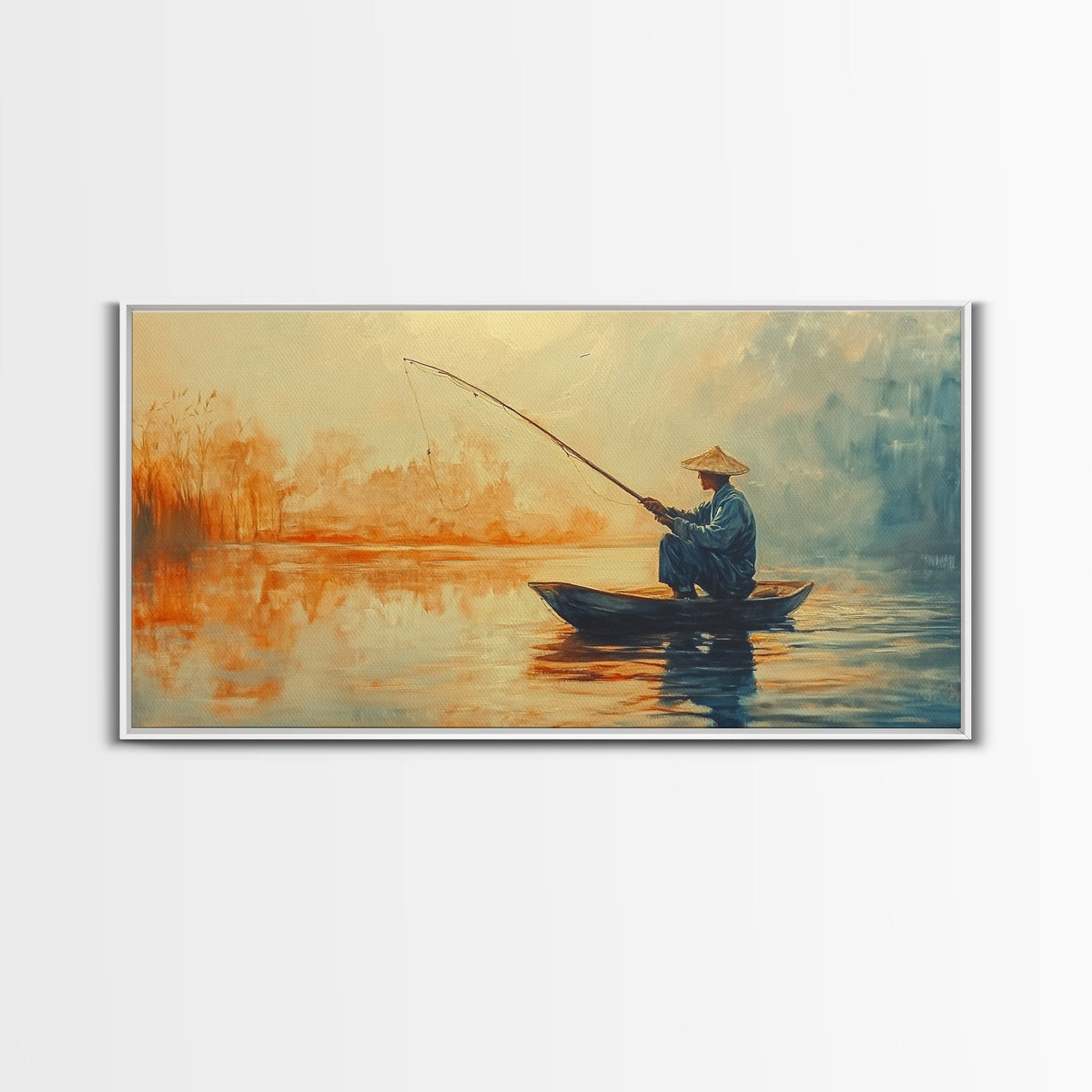 Wabi Sabi Fisherman Painting Print, Fishing Wall Art, Japanese Fisherman Watercolor Painting, Fishing Gift, Fisherman Gift IDea | | Wiccan Center