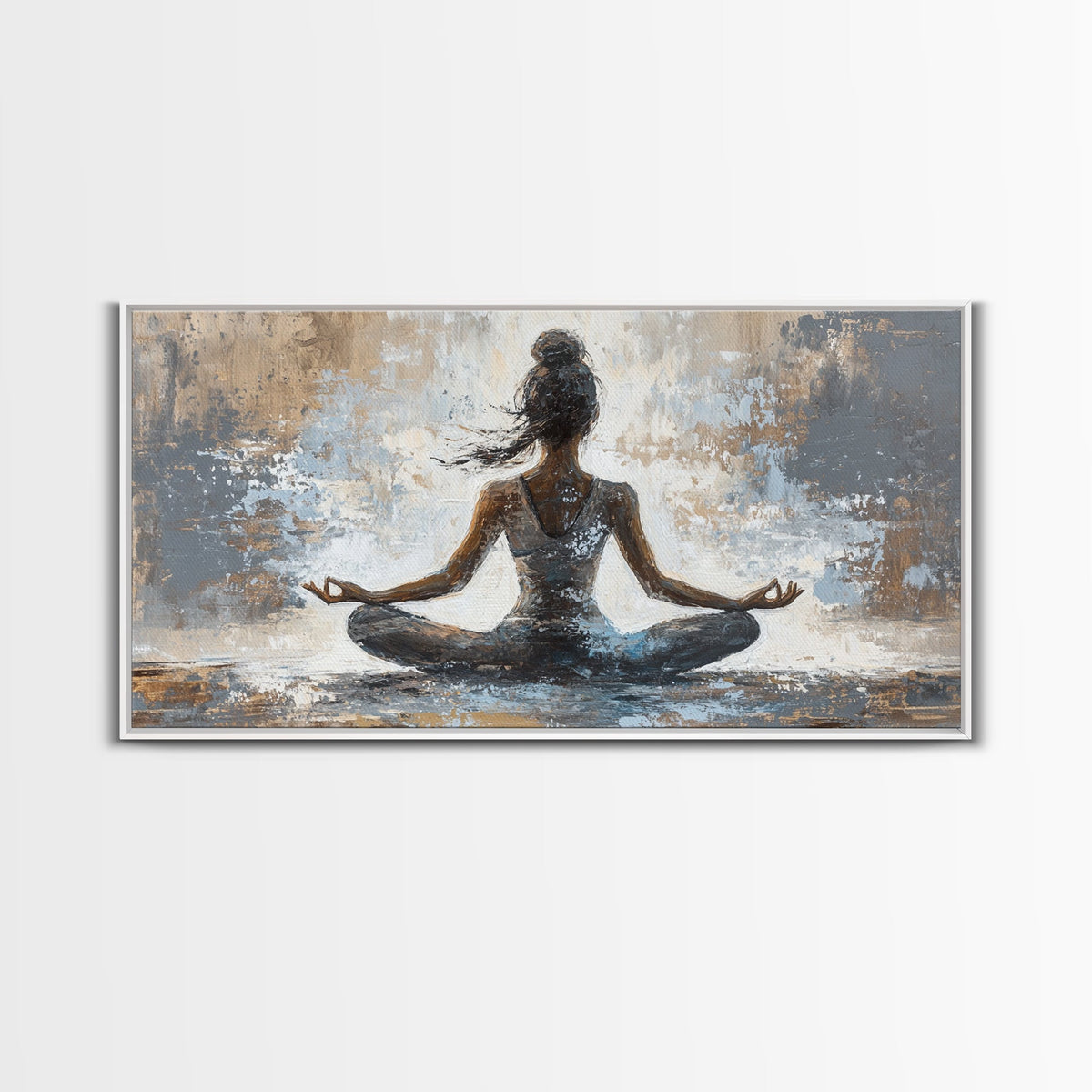 Yoga Pose Canvas Print Zen Abstract Meditation Wall Art Neutral Living Room Modern Therapy Art Gift Idea Unique Minimalist Decor | | Wiccan Center