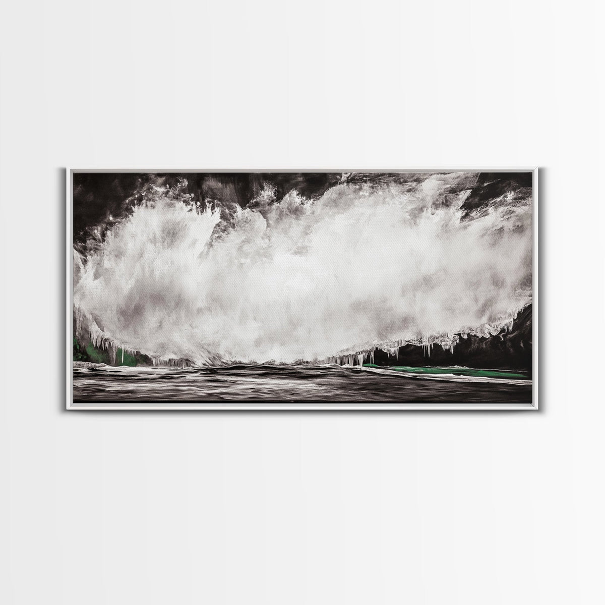 Abstract Waterfall Art, Black and White Canvas Print, Modern Wall Decor, Nature Inspired Artwork, Living Room Art, Minimalist Painting | | Wiccan Center