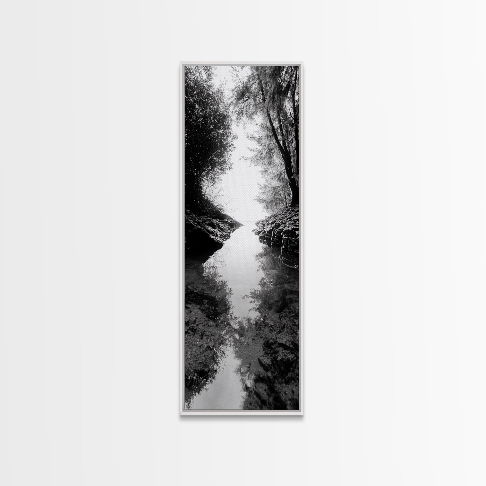 Secret Pathway, Forest Creek, Hidden Escape, Canvas Print, Magical Woodland Art, Hallway or Entryway Mystical Nature Decor, Bathroom Art