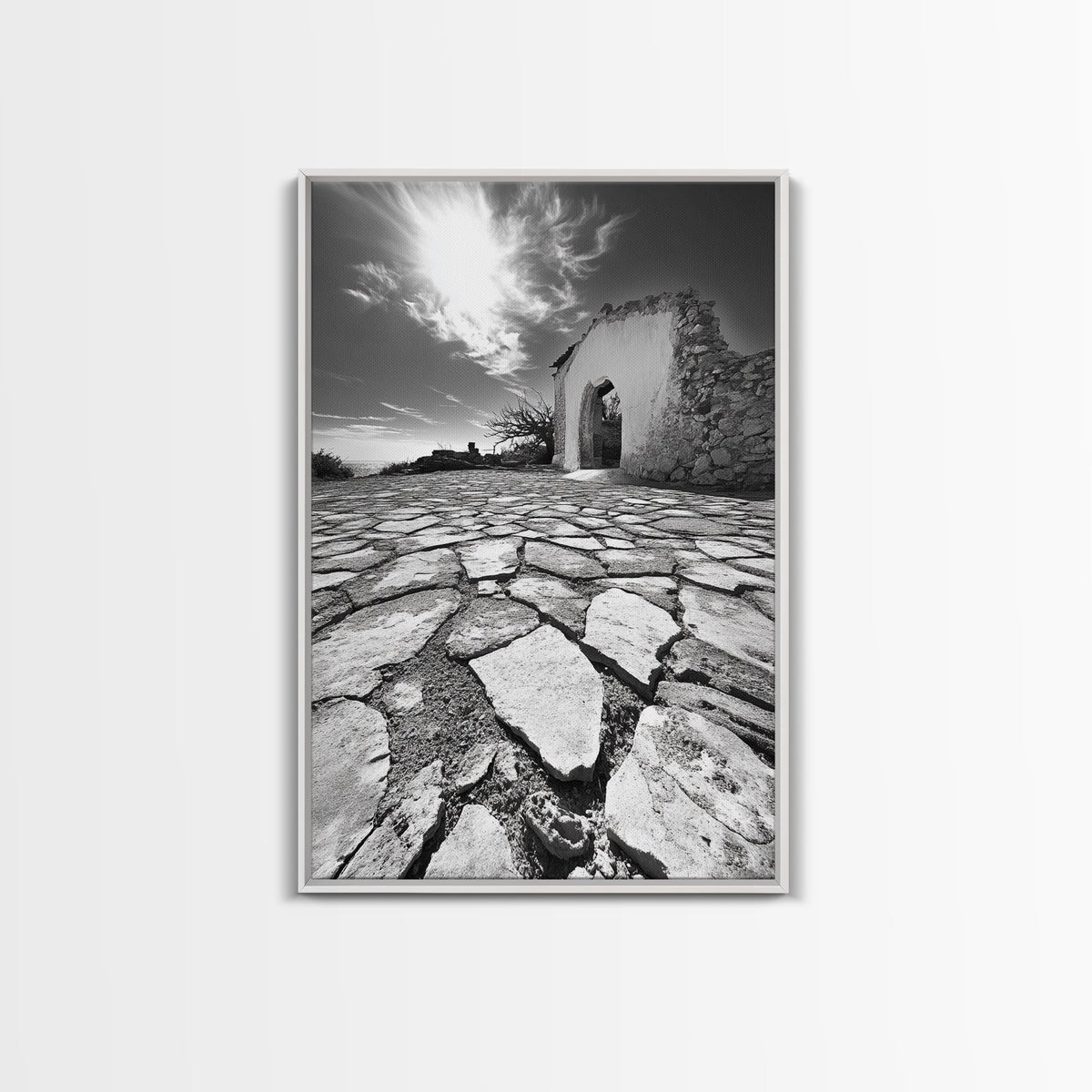 Desert Archway, Stone Ruins, Sunny Sky, Canvas Print, Rustic Travel Wall Art, Mediterranean Decor, Minimalist Earthy Aesthetic | | Wiccan Center