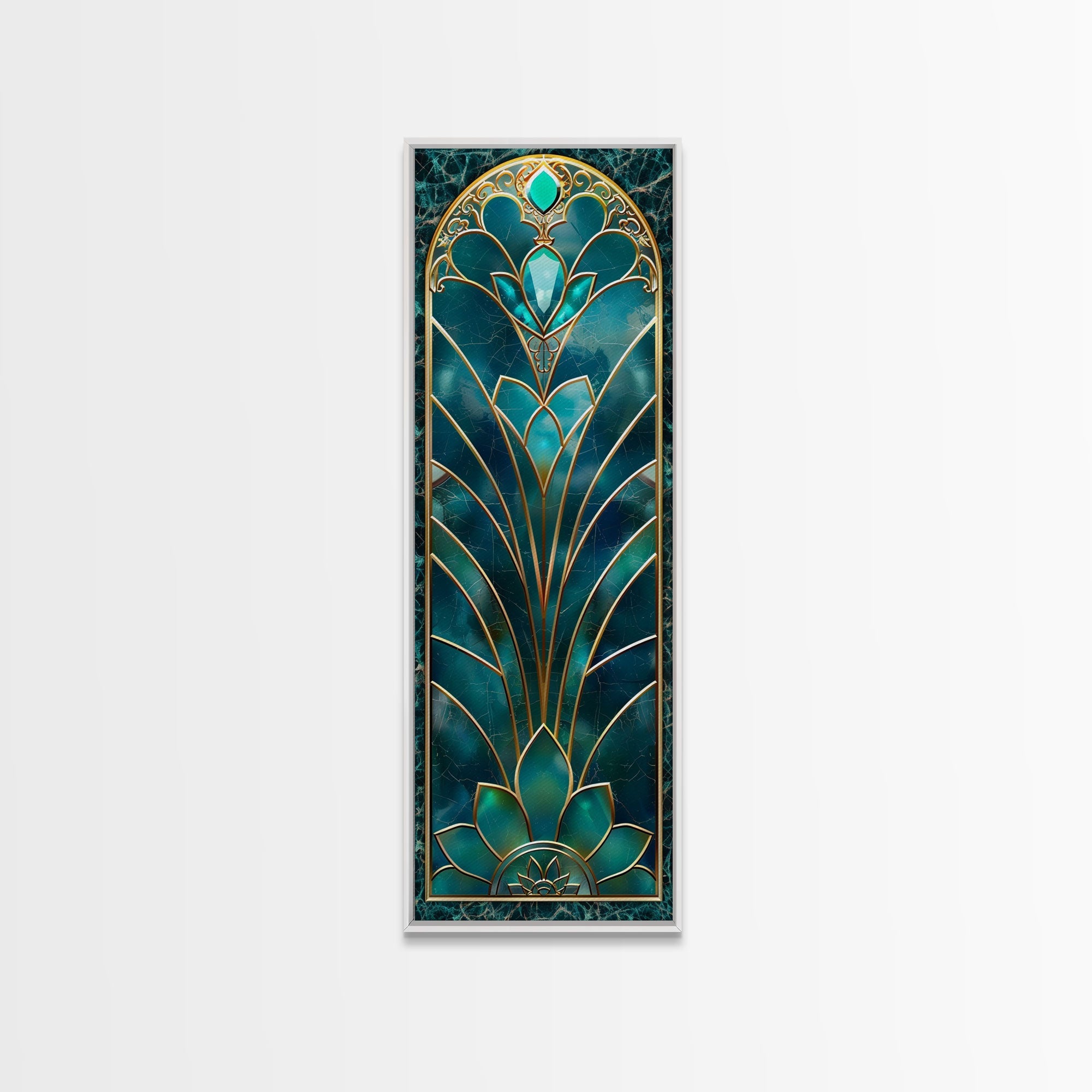 Art Deco Stained Glass Print, Framed Canvas, Wood Frame Wall Art, Retro Style Decor, Roaring 20s Inspired Wall Art | | Wiccan Center