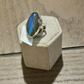 Labradorite Oval Wrapped-Band Ring – Sterling Silver – Size 5 & Size 9 | Rings | Wiccan Center