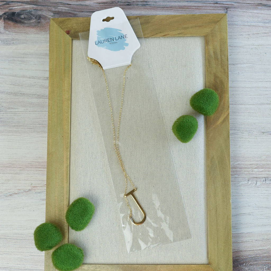 Large Letter / Initial Necklace in Gold | Necklace | Wiccan Center