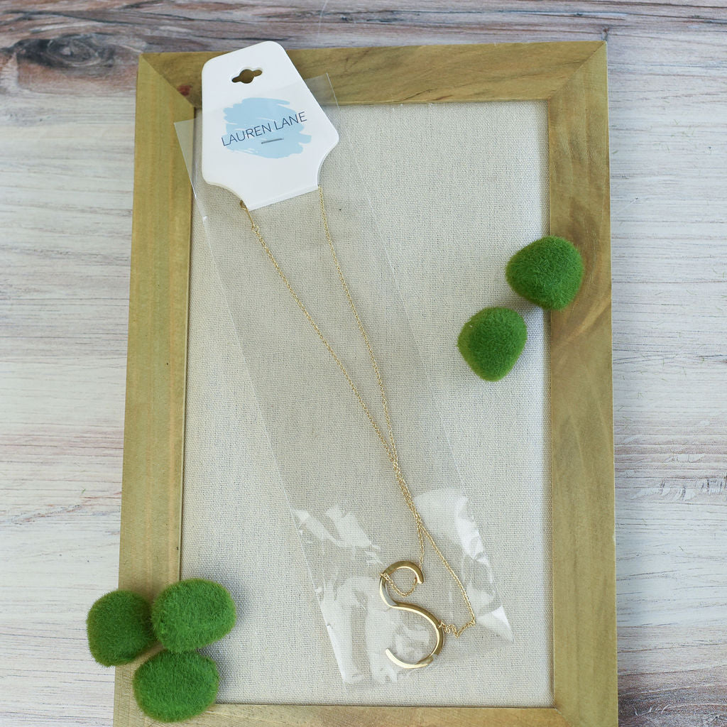 Large Letter / Initial Necklace in Gold | Necklace | Wiccan Center