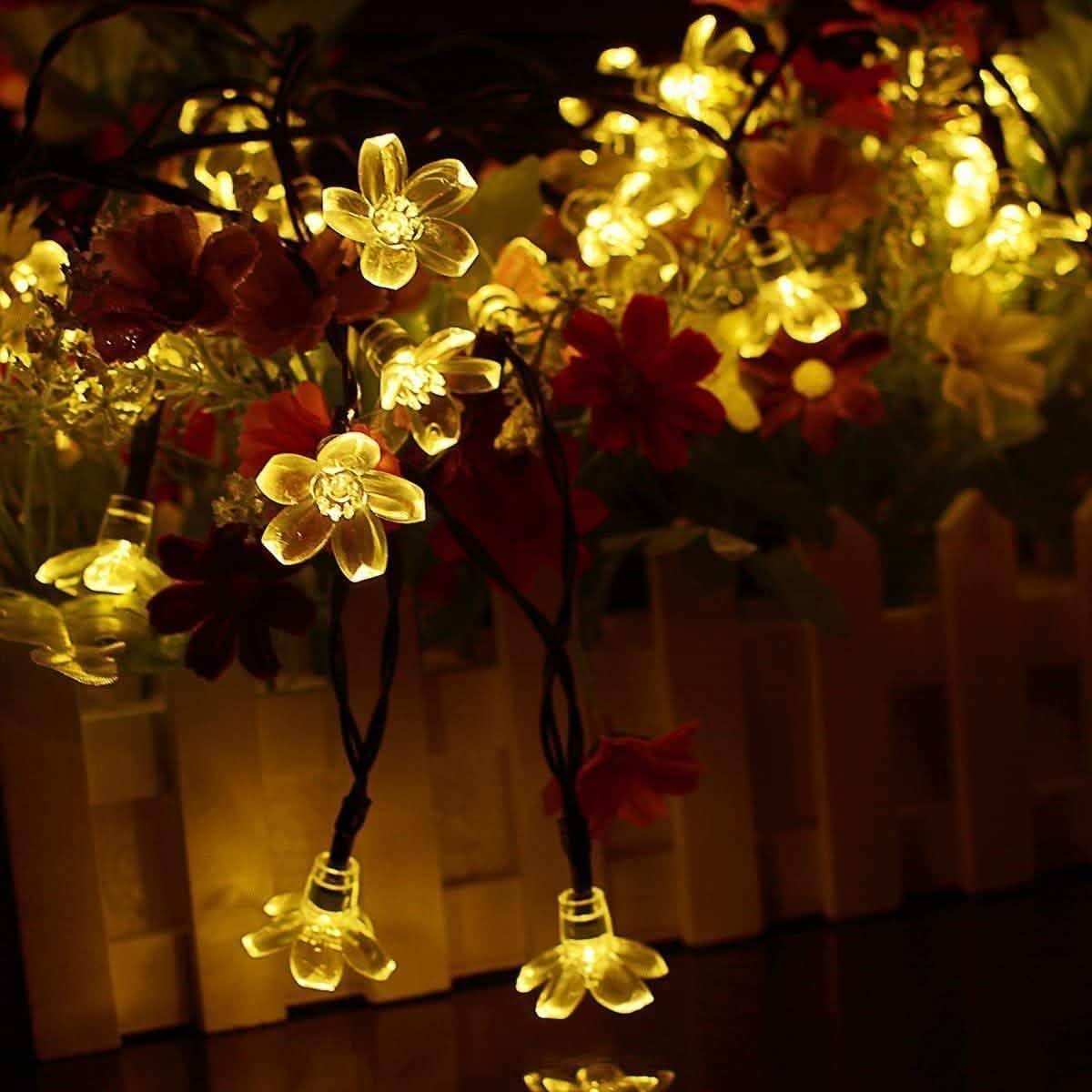 50 LED Fairy Flower Blossom Solar String Lights | String & Fairy Lights | Wiccan Center
