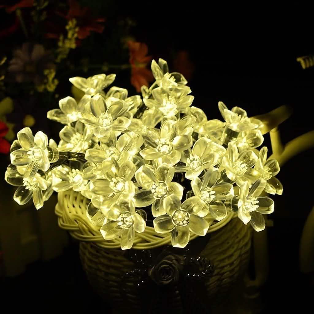 50 LED Fairy Flower Blossom Solar String Lights | String & Fairy Lights | Wiccan Center