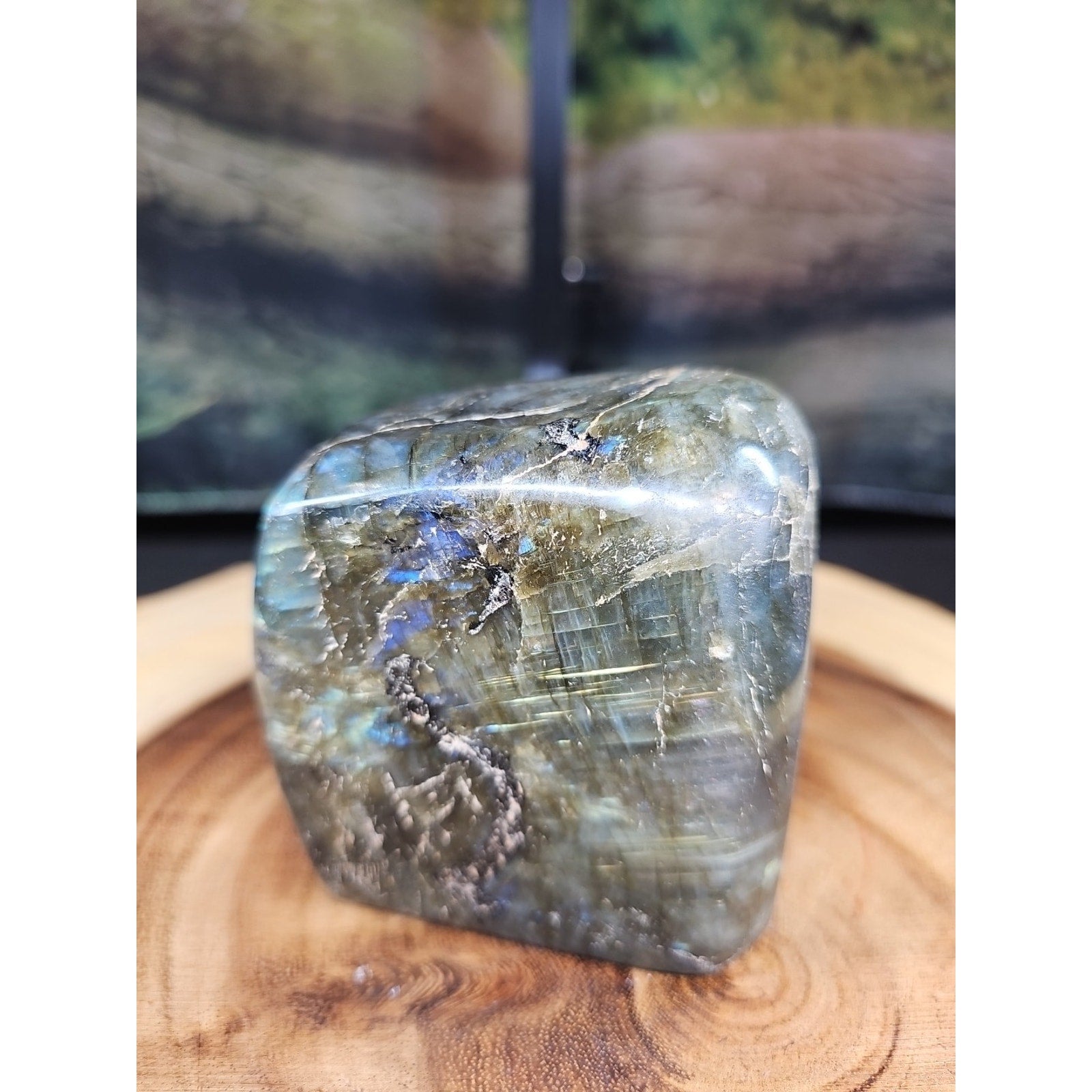 1.60lbs Natural Rainbow Labradorite Crystal Gem Spectrolite Stone | Mineral Specimens | Wiccan Center