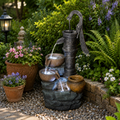 Resin Hand Pump Cascading Outdoor Fountain 32 Inch | Outdoor Fountain | Wiccan Center