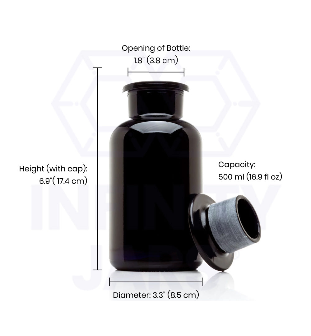 500 ml Glass-on-Glass Apothecary Jar | Glass Jars | Wiccan Center
