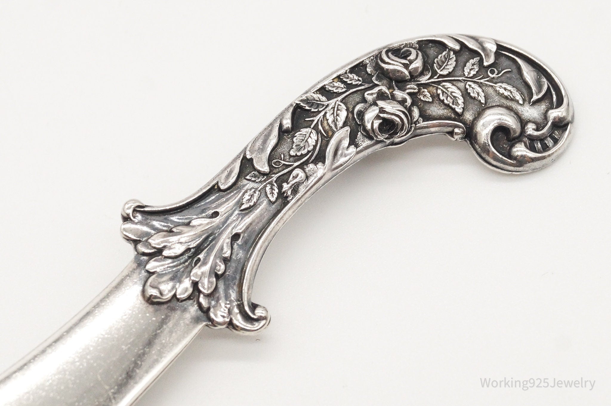 Large 1940s Victorian Revival Scimitar Sword Dagger Sterling Silver Pin Brooch | Jewelry > Brooches, Pins & Clips | Wiccan Center