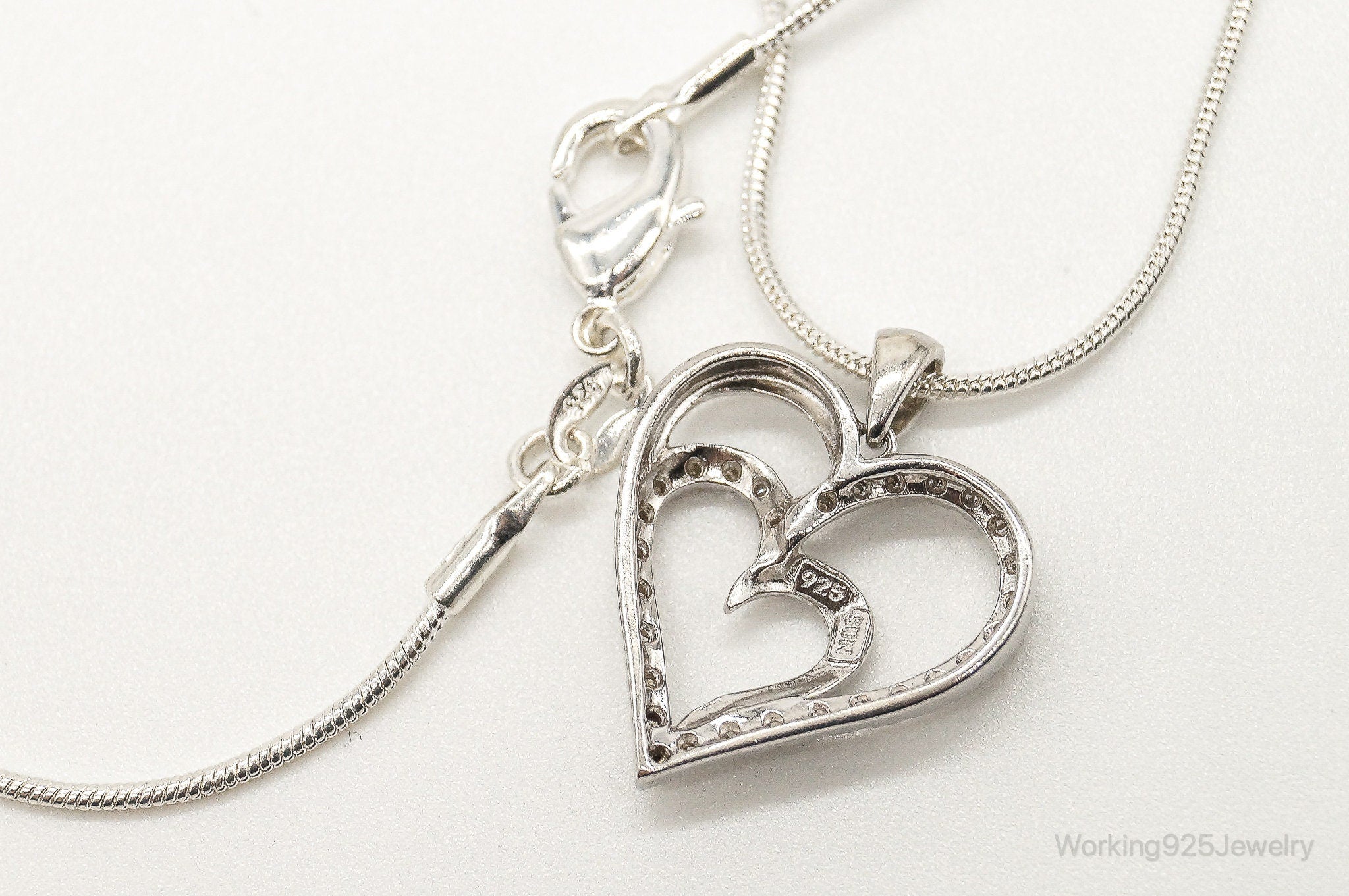 Vintage Designer SUN Diamond Heart Sterling Silver Necklace | Jewelry > Necklaces > Pendants | Wiccan Center