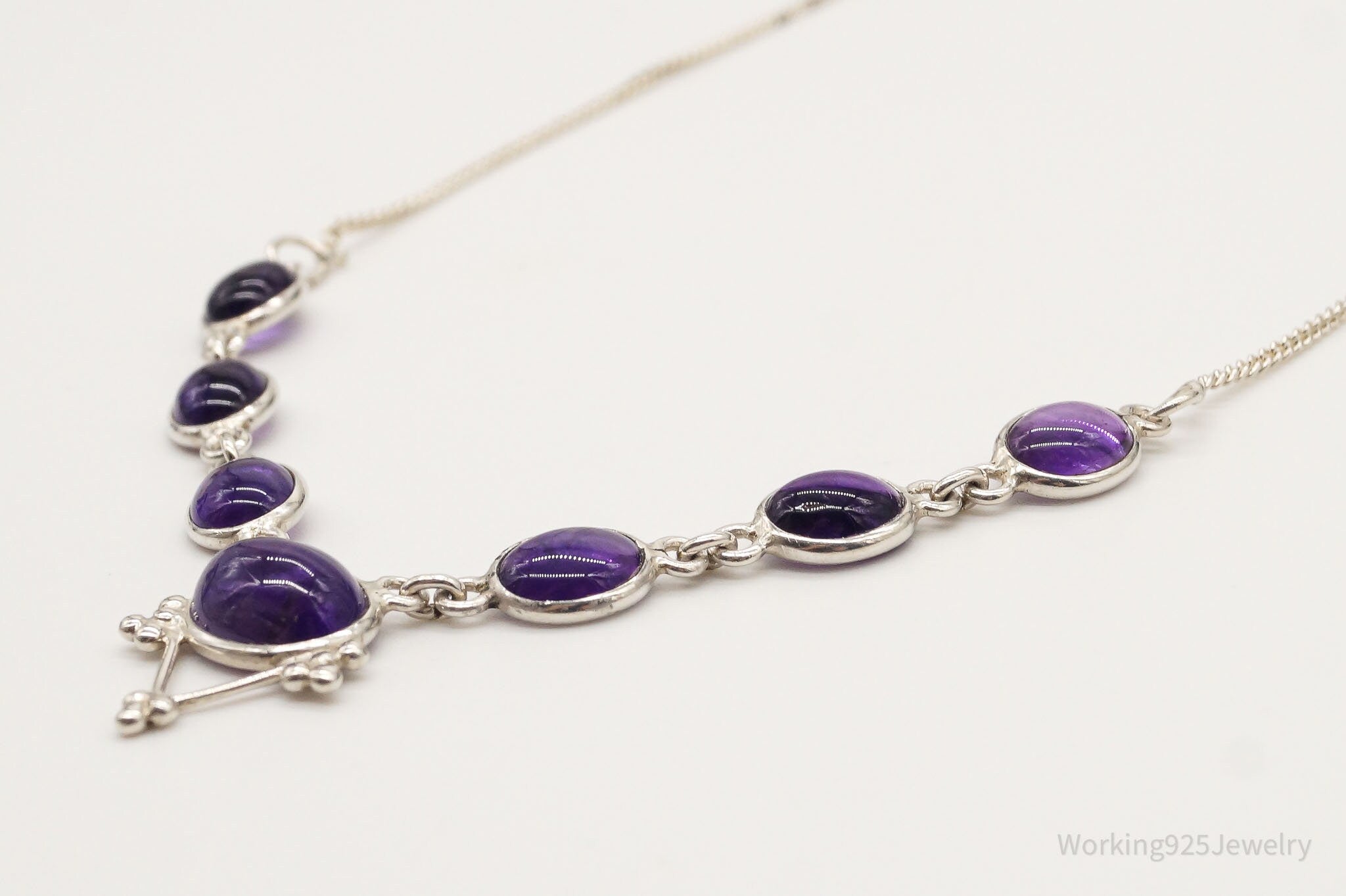 Vintage Amethyst Bib Style Silver Necklace | Jewelry > Necklaces > Pendants | Wiccan Center