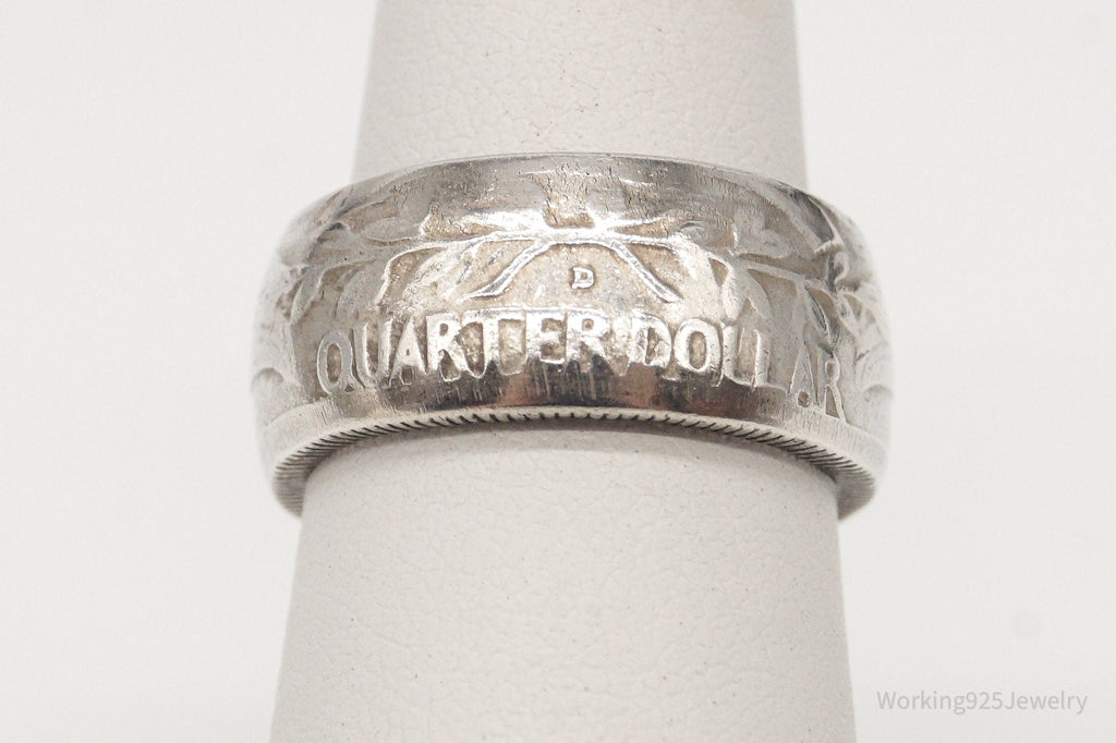 Vintage 1958 Washington Quarter Coin Silver Ring - Size 4.25 | Jewelry > Rings | Wiccan Center