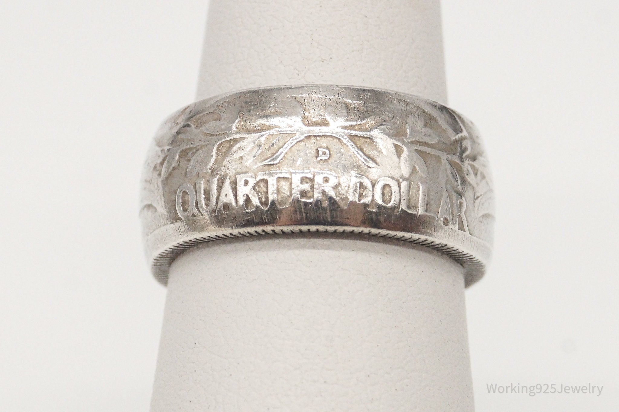 Vintage 1958 Washington Quarter Coin Silver Ring - Size 4.25 | Jewelry > Rings | Wiccan Center