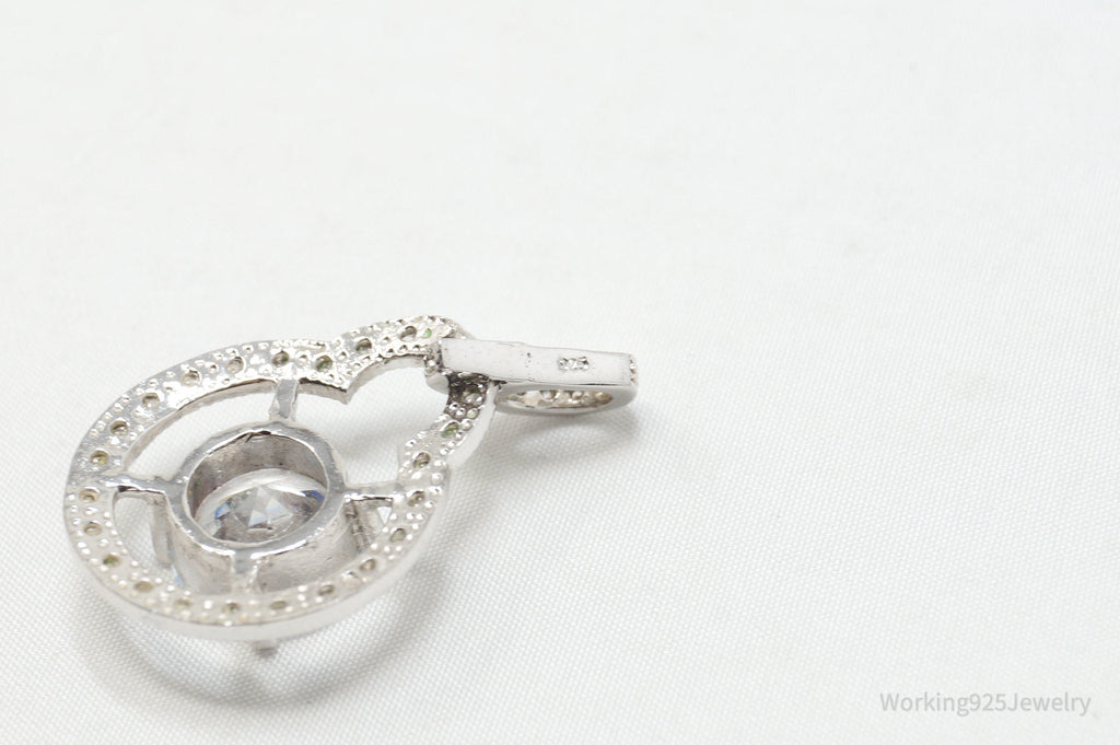 Vintage Art Deco CZ Sterling Silver Necklace Pendant | Jewelry > Necklaces > Pendants | Wiccan Center