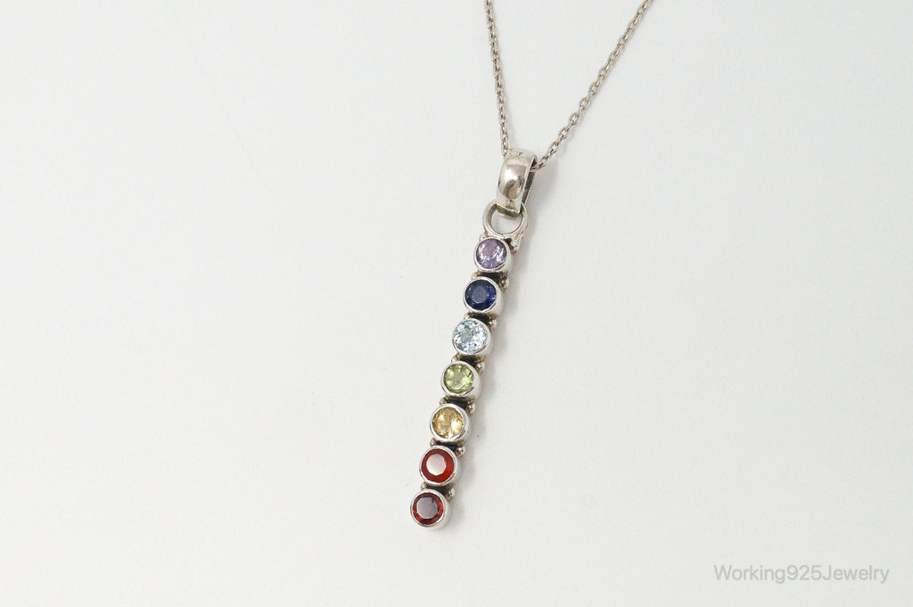 Vintage Multi Gemstone Sterling Silver Necklace | Jewelry > Necklaces > Pendants | Wiccan Center