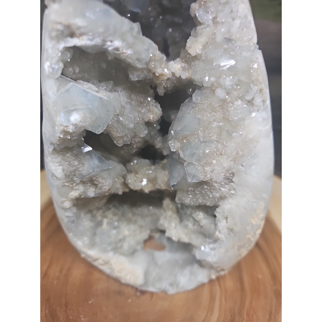Large Baby Blue Celestite Geode Cluster — 13.6 lbs, 8 inches, Brazil | CrystalCloud Company | Geodes & Clusters | Wiccan Center
