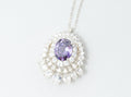 Vintage Amethyst CZ Art Deco Sterling Silver Long Chain Necklace | Jewelry > Necklaces > Pendants | Wiccan Center