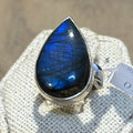 Labradorite Teardrop Statement Ring – Sterling Silver – Size 5 | Rings | Wiccan Center