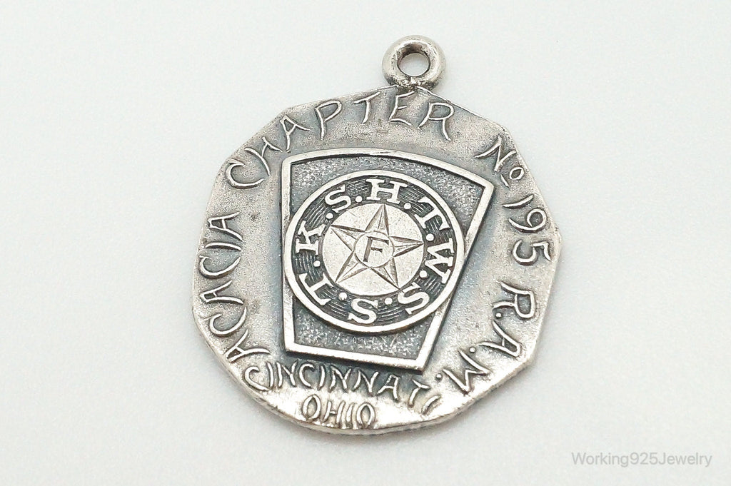 Vintage Acacia Chapter 195 Cincinnati Ohio Sterling Silver Medallion Pendant | Jewelry > Necklaces > Pendants | Wiccan Center