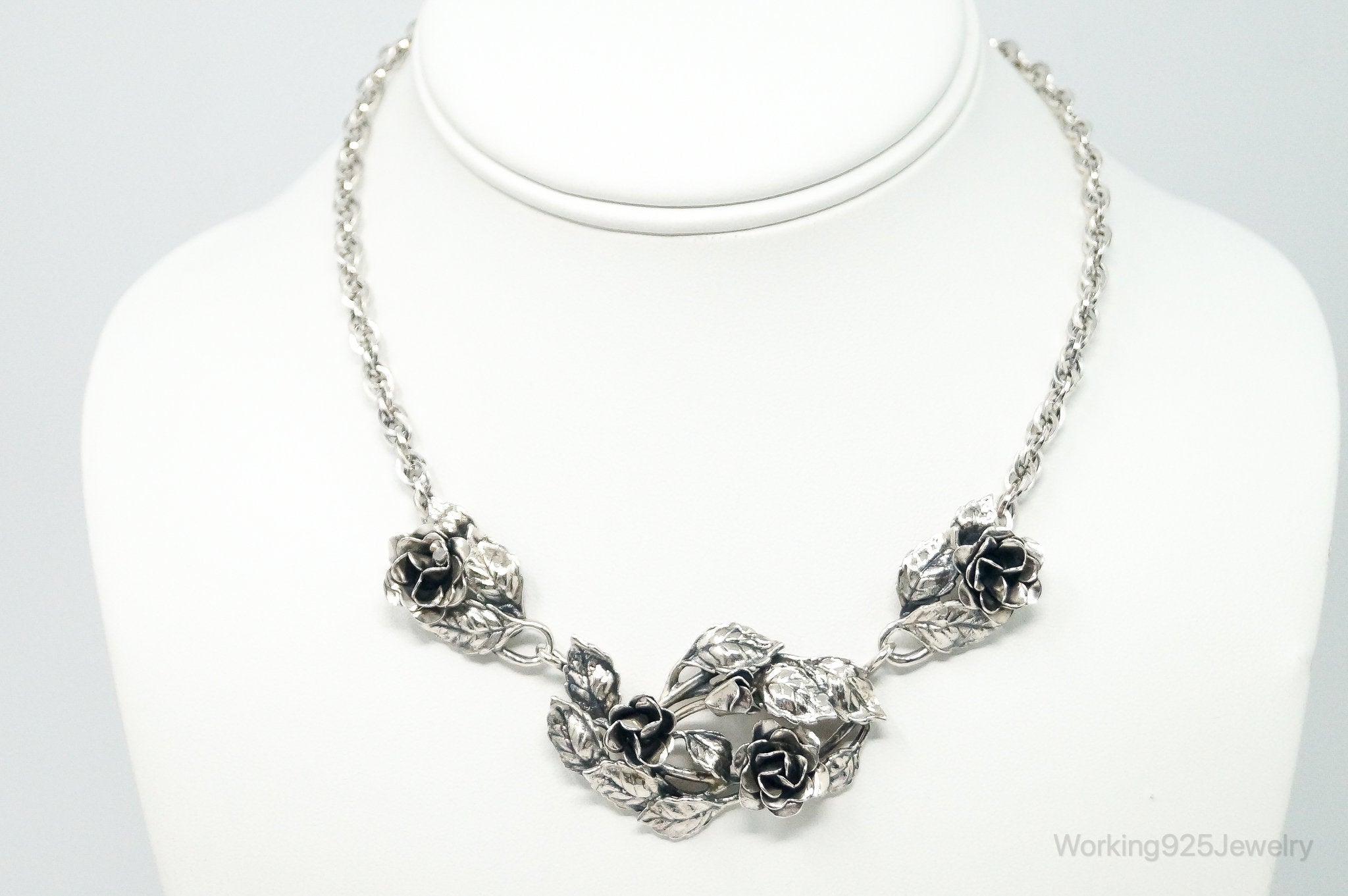 Vintage Danecraft Roses Sterling Silver Necklace | Jewelry > Necklaces > Pendants | Wiccan Center