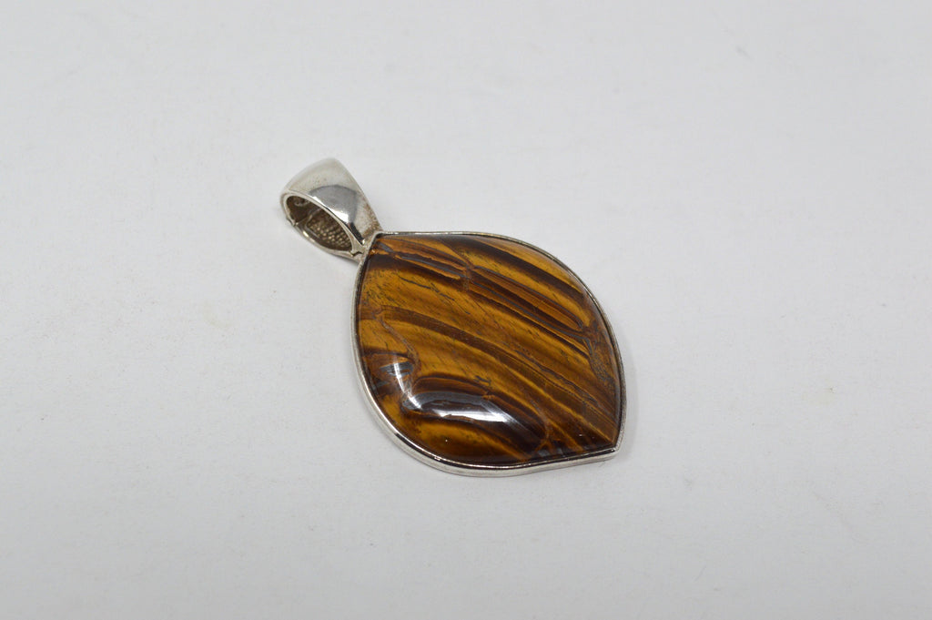 Vintage Designer Whitney Kelly WK Tigers Eye Sterling Silver Necklace Pendant | Jewelry > Necklaces > Pendants | Wiccan Center