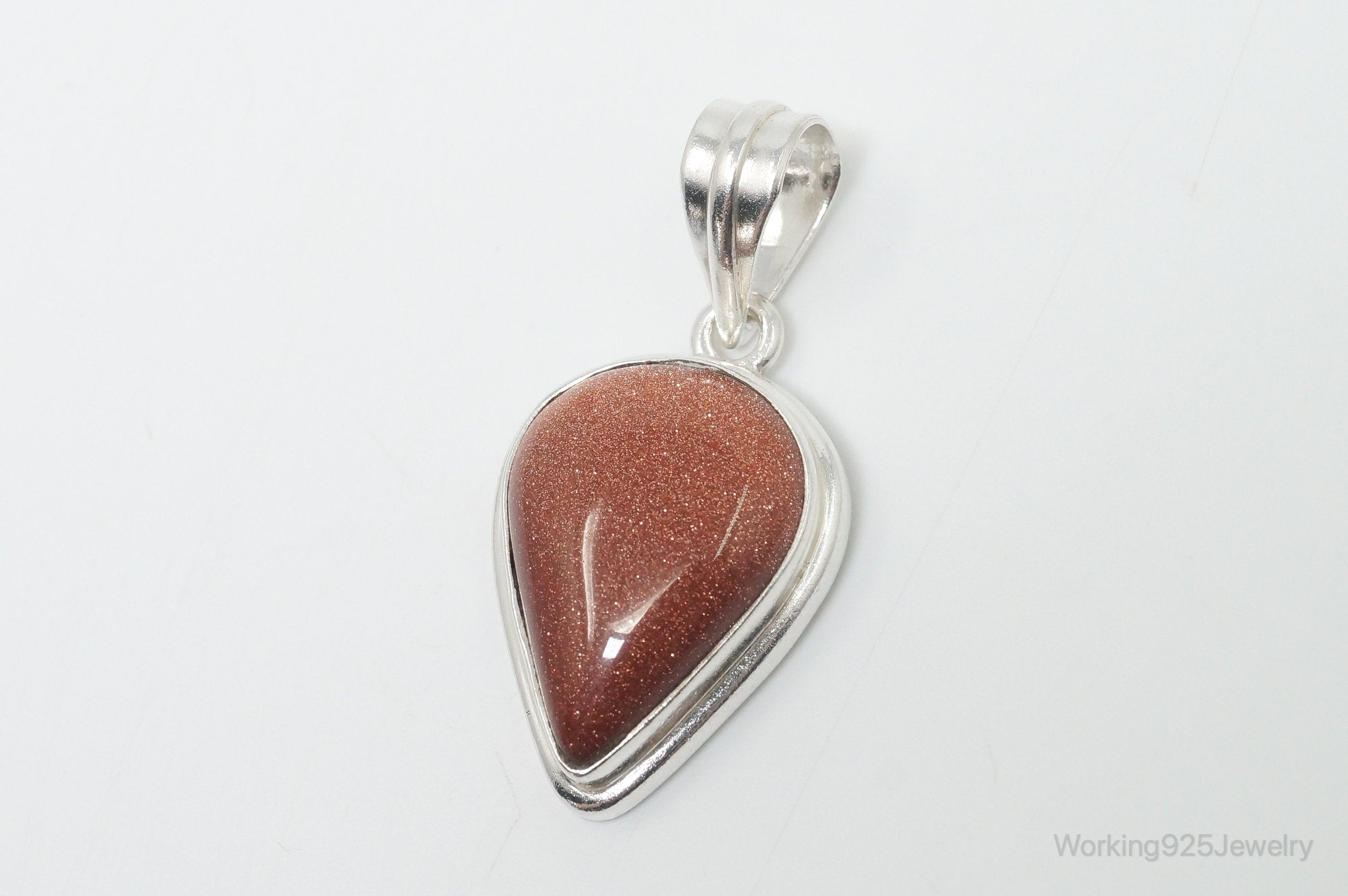 Vintage Large Goldstone Sterling Silver Southwestern Necklace Pendant | Jewelry > Necklaces > Pendants | Wiccan Center