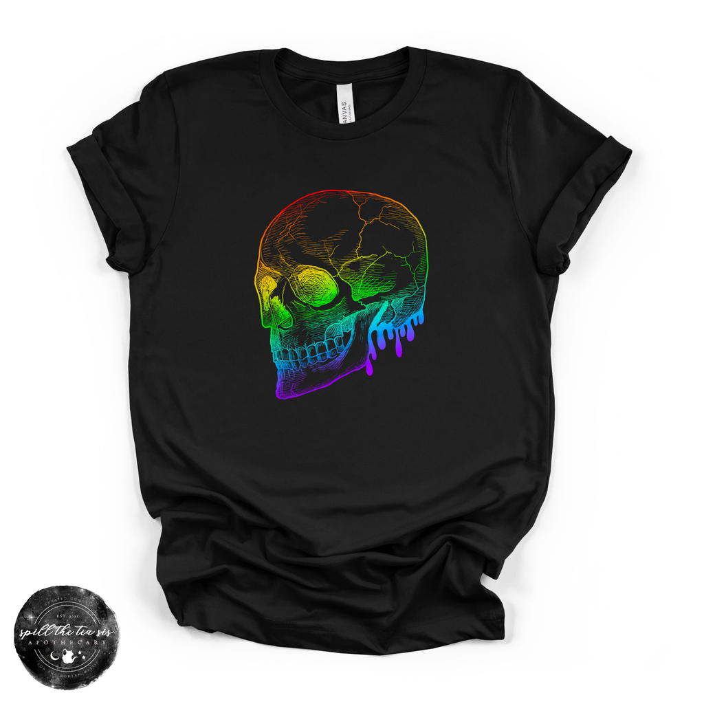 Rainbow Skull Tee | Colorful Gothic Graphic T-Shirt