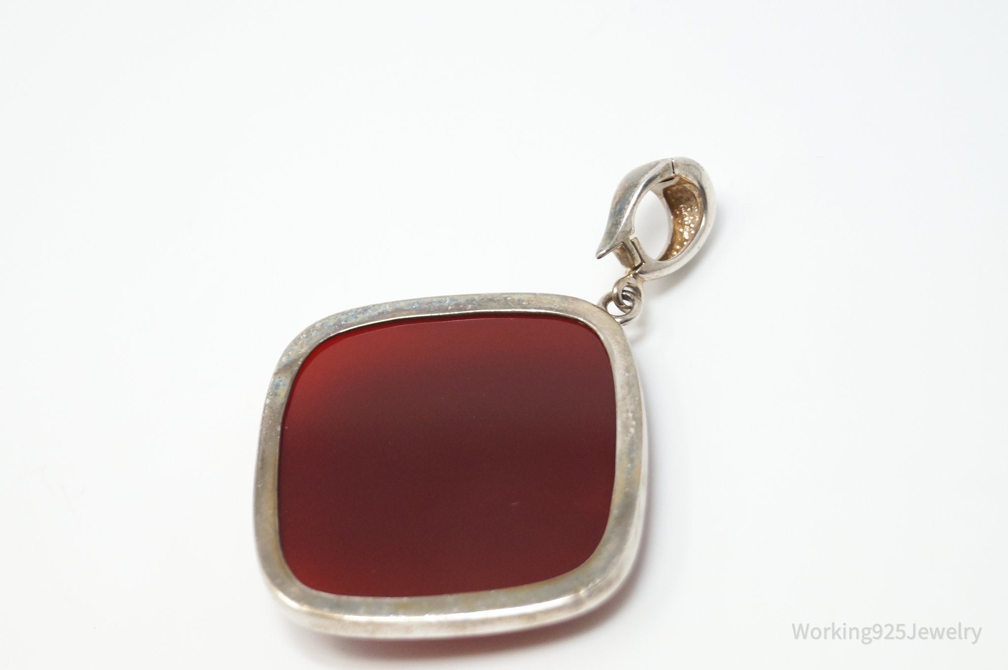Vintage Designer Whitney Kelly Large Carnelian Sterling Silver Necklace Pendant | Jewelry > Necklaces > Pendants | Wiccan Center