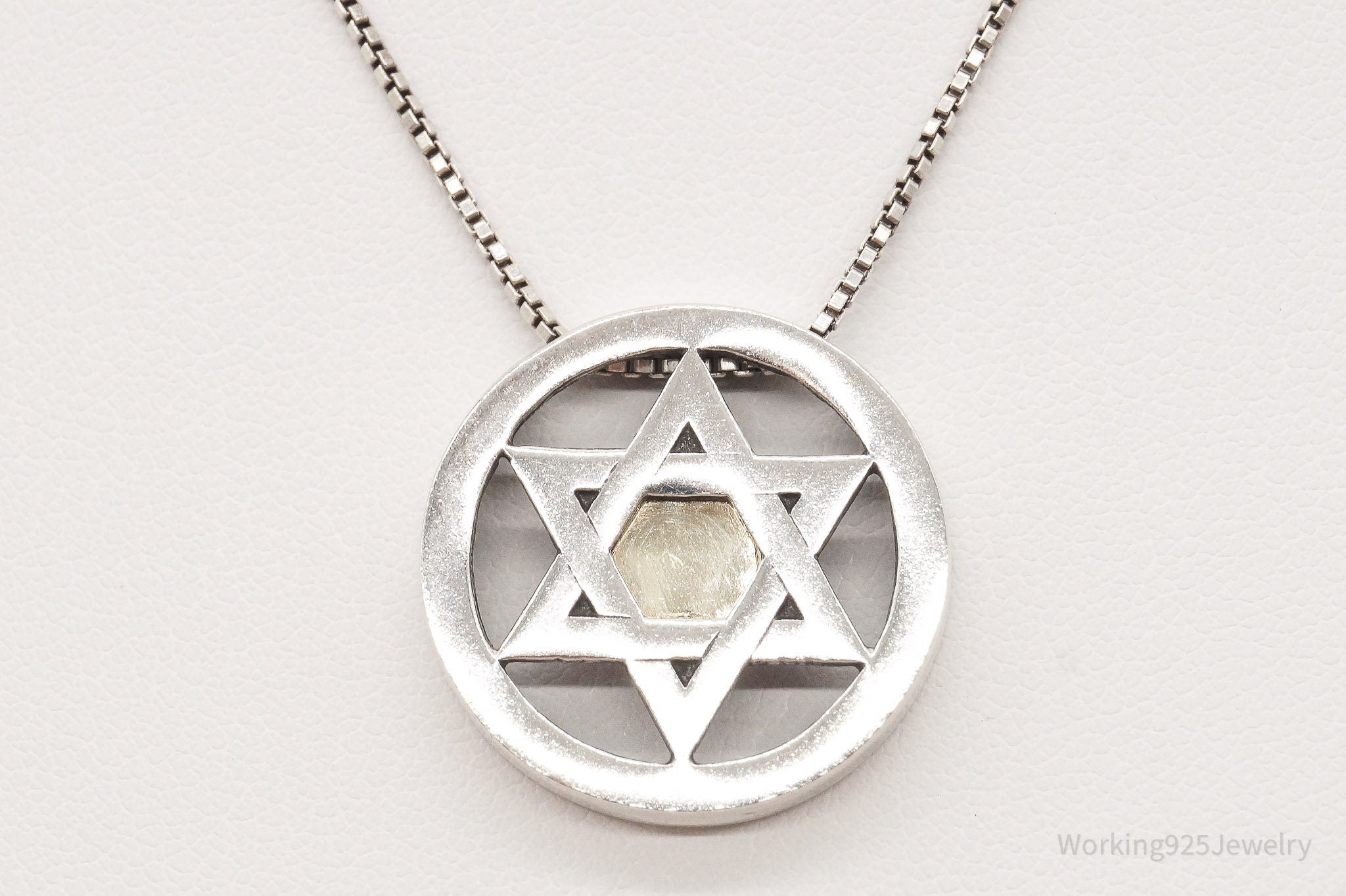 Vintage Star Of David Brass Copper Sterling Silver Necklace | Jewelry > Necklaces > Pendants | Wiccan Center