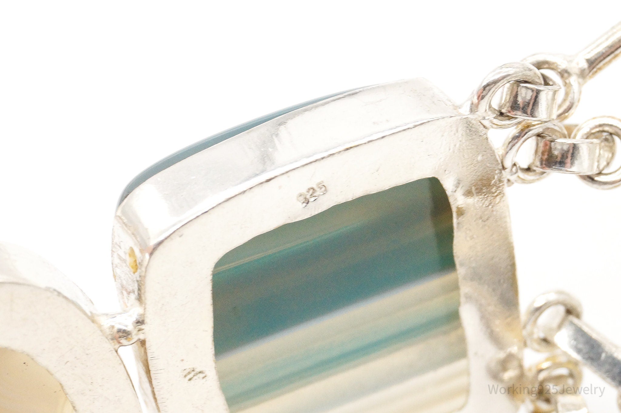Large Lace Agate Citrine Sterling Silver Necklace | Jewelry > Necklaces > Pendants | Wiccan Center