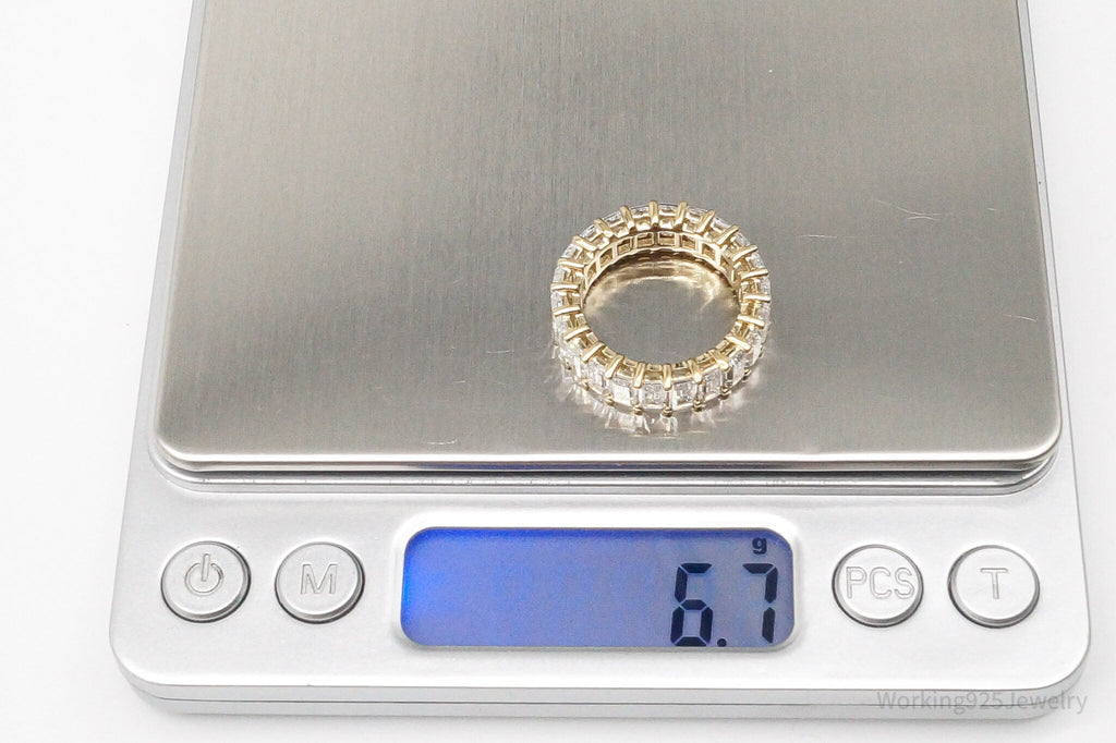 Vintage Cubic Zirconia Gold Vermeil Sterling Silver Band Ring - Size 7 | Jewelry > Rings | Wiccan Center
