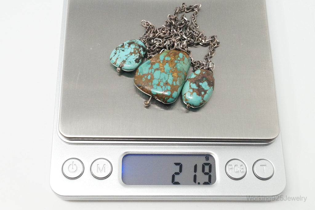 Vintage Native American Unsigned Turquoise Sterling Silver Necklace | Jewelry > Necklaces > Pendants | Wiccan Center