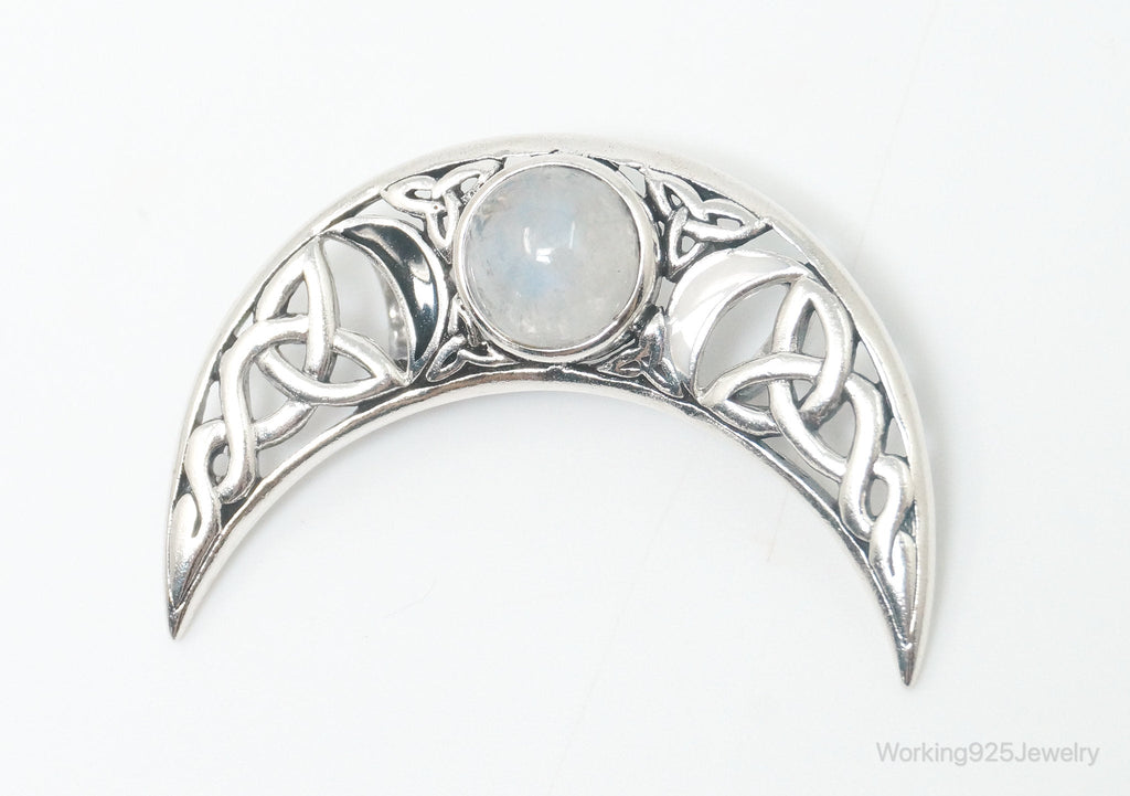 Vintage Designer Moonstone Celtic Sterling Silver Necklace Pendant | Jewelry > Necklaces > Pendants | Wiccan Center