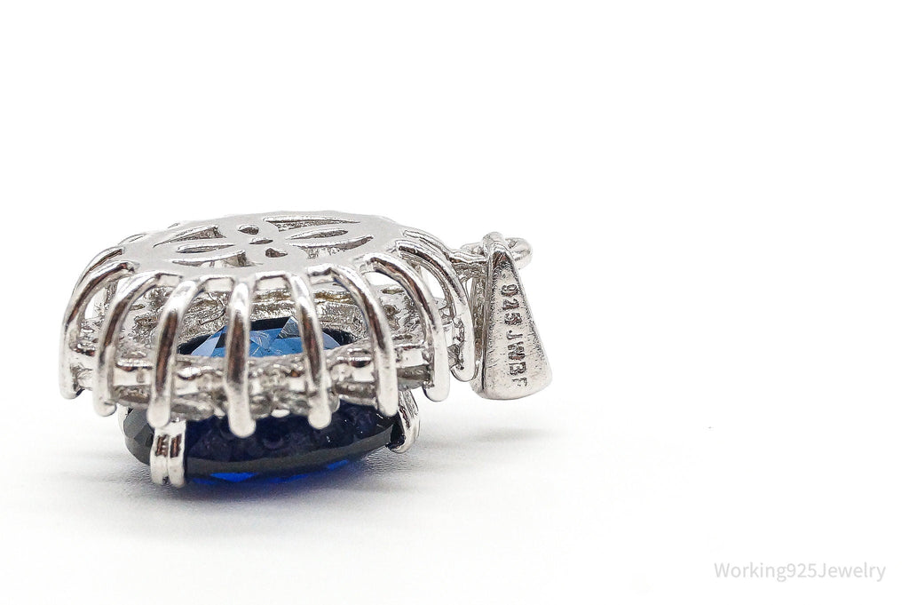 Designer JWBR Lab Sapphire Cubic Zirconia Sterling Silver Pendant | Jewelry > Necklaces > Pendants | Wiccan Center