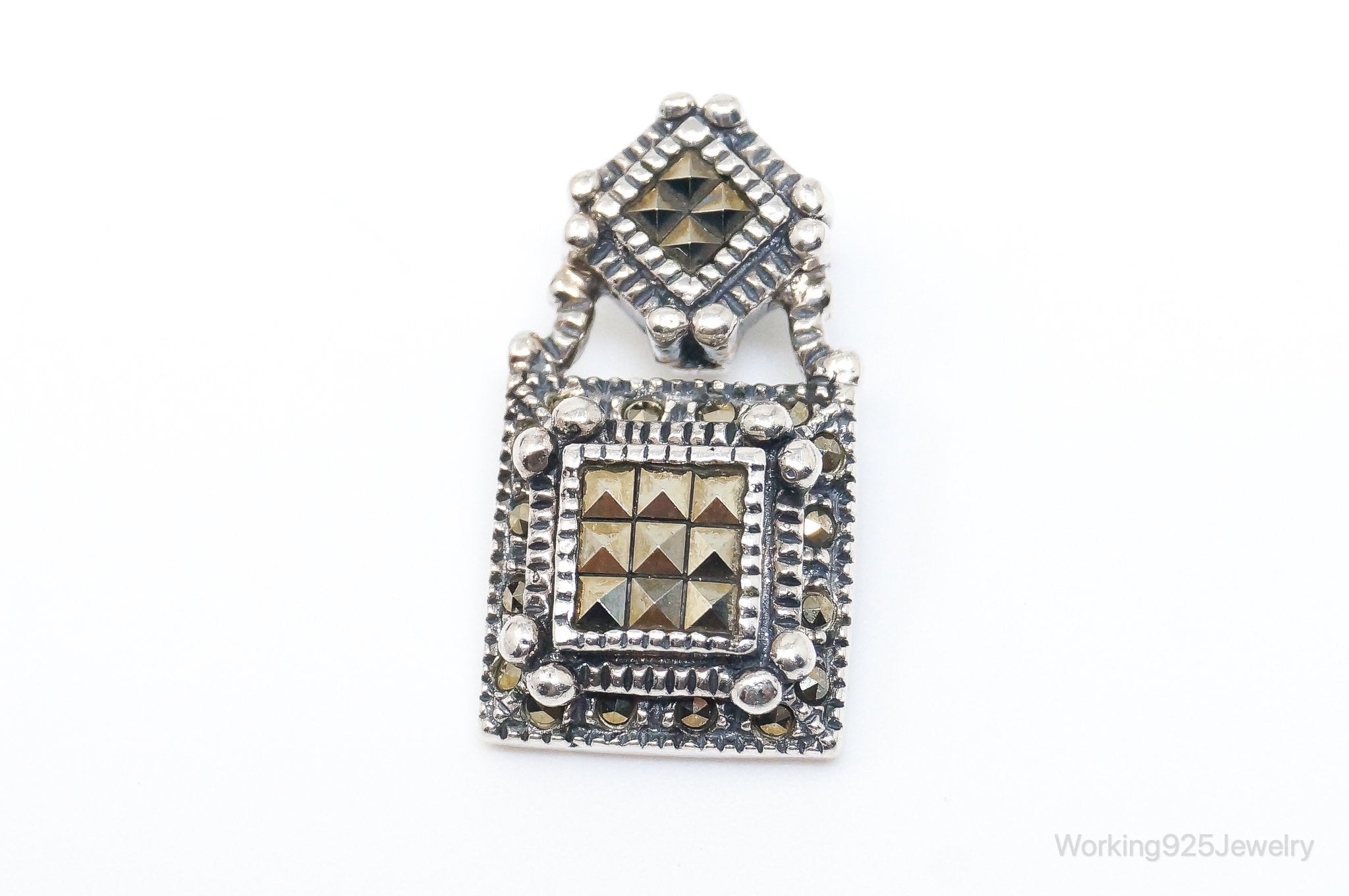 Vintage Judith Jack Marcasite Art Deco Sterling Silver Pendant | Jewelry > Necklaces > Pendants | Wiccan Center