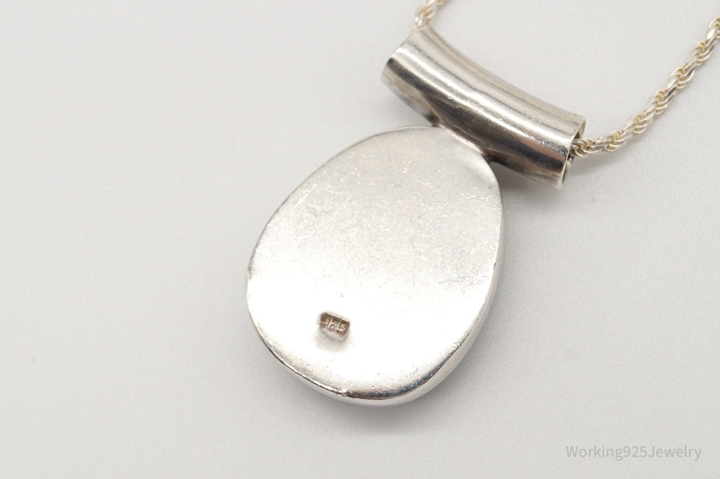 Vintage Large Dichroic Glass Sterling Silver Necklace | Jewelry > Necklaces > Pendants | Wiccan Center