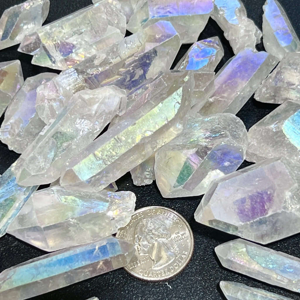 Angel Aura Clear Quartz Crystal Rough Raw Points Bulk Wholesale Lot | Home & Living > Home Decor > Home Accents > Rocks & Geodes | Wiccan Center