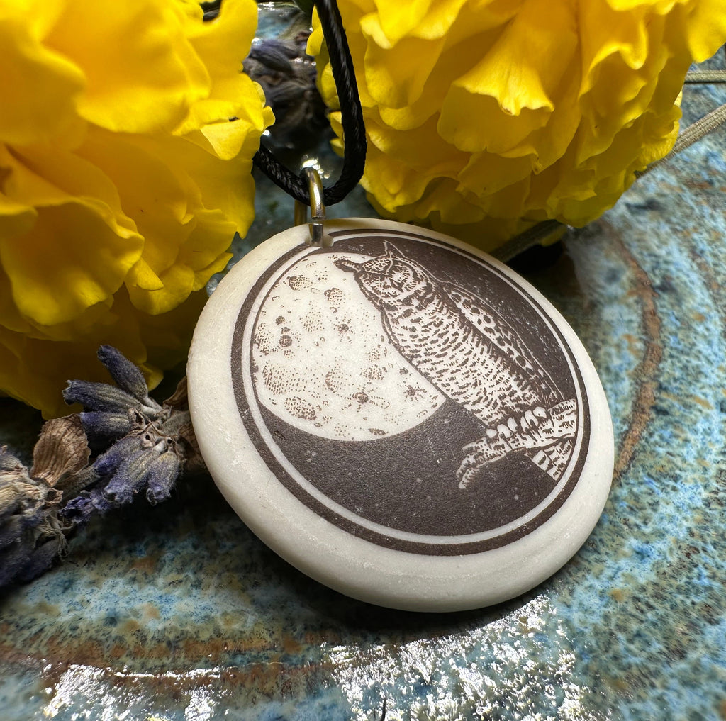 Artisan Great Horned Owl Necklace - Handmade in the U.S.A. | Pendant | Wiccan Center