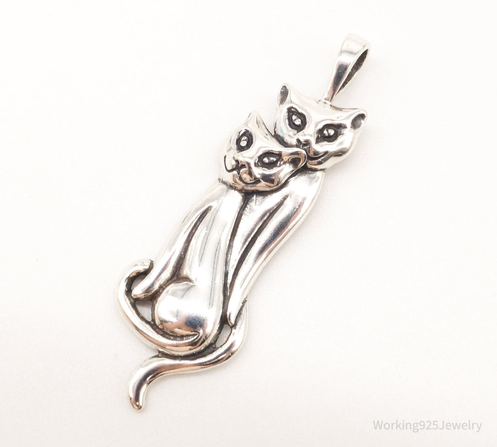 Vintage Designer KABANA Kittens Cats Sterling Silver Pendant | Jewelry > Necklaces > Pendants | Wiccan Center