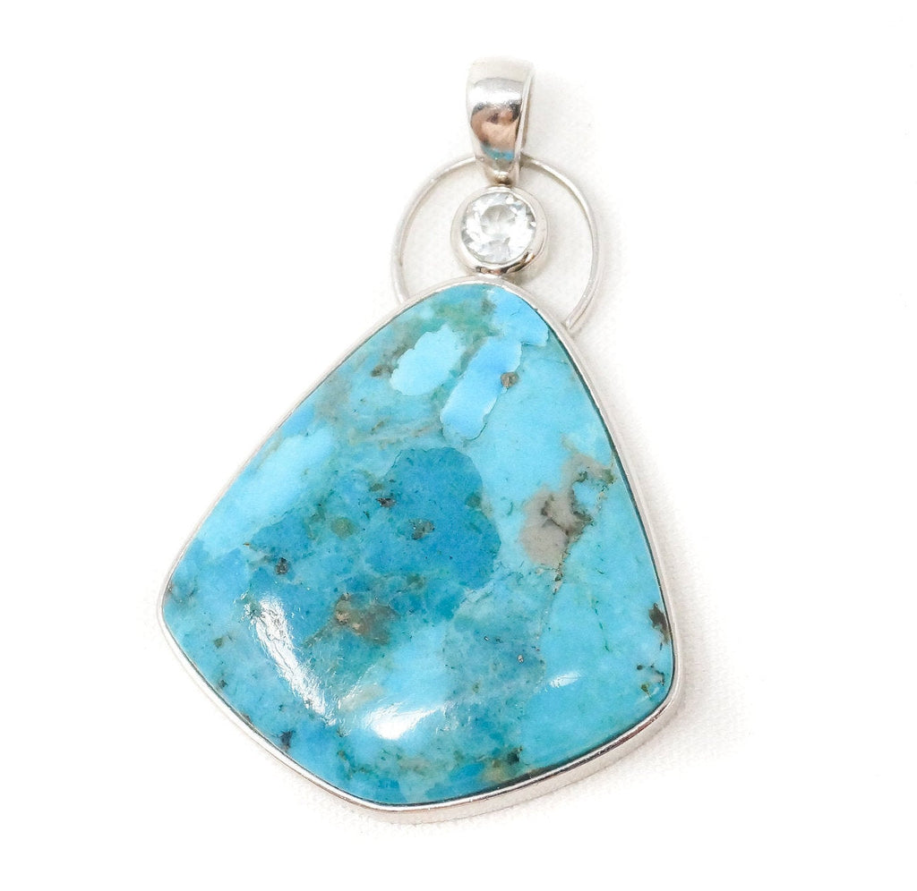 Vintage Southwest Style Mosaic Turquoise Cz Sterling Silver Necklace Pendant | Jewelry > Necklaces > Pendants | Wiccan Center
