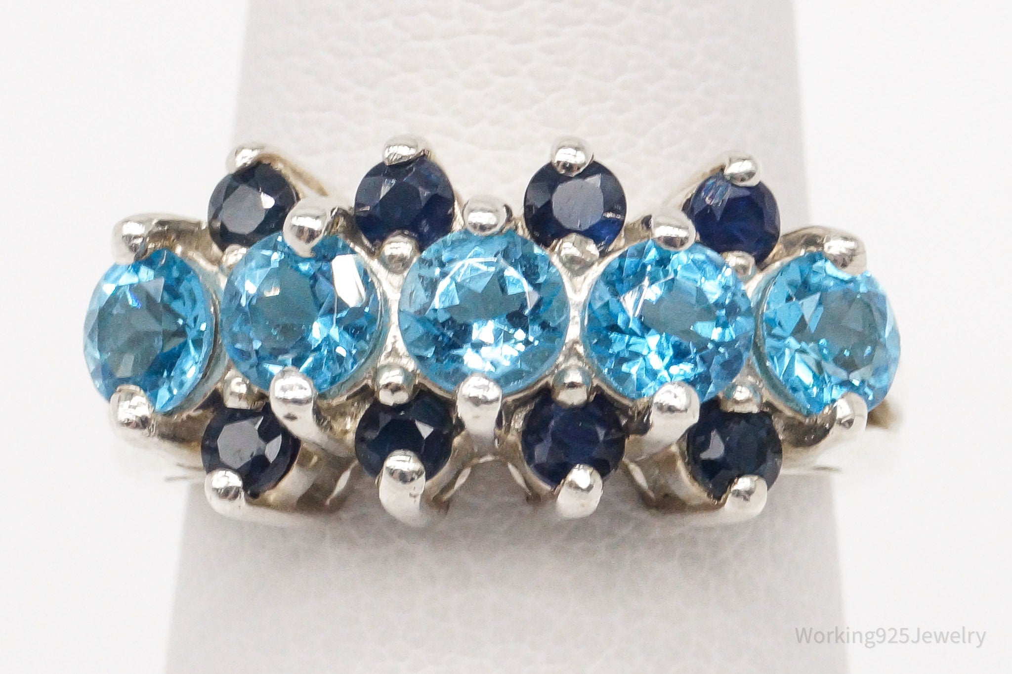 Vintage Blue Topaz Sapphire Sterling Silver Ring - Size 4.75 | Jewelry > Rings | Wiccan Center