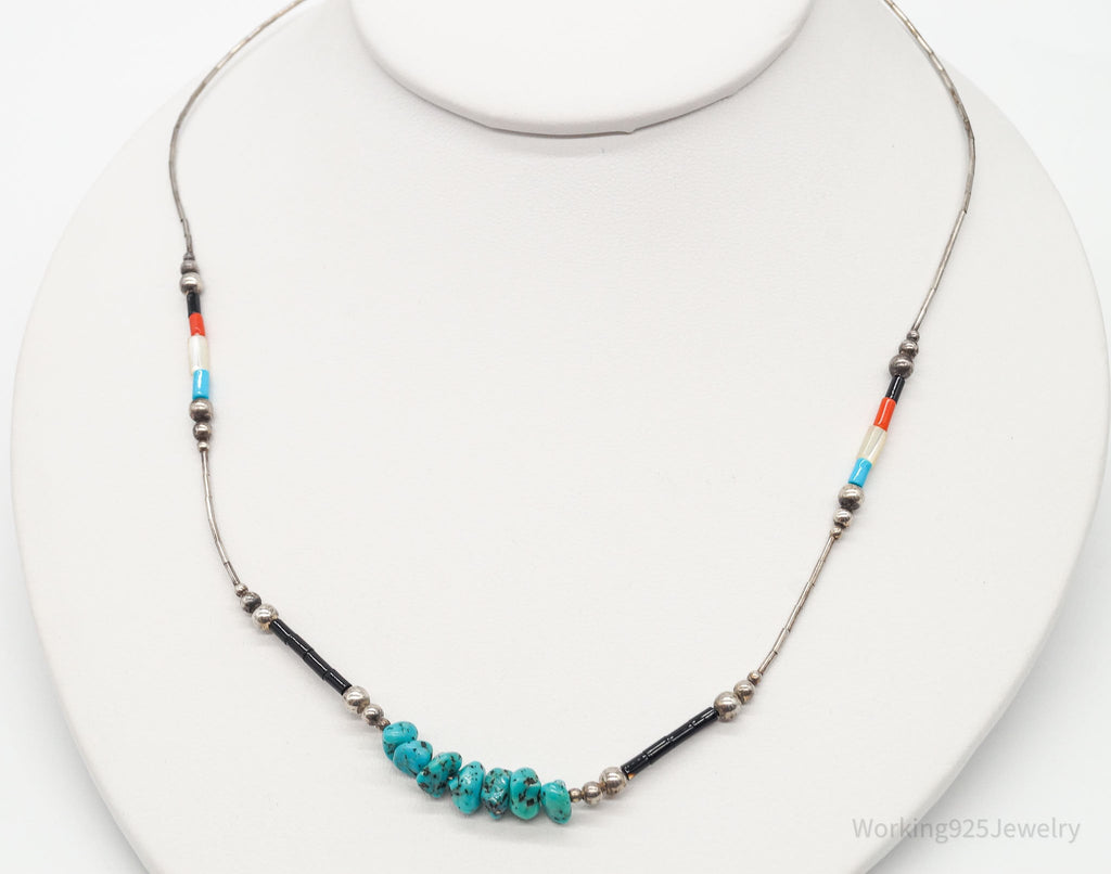 Vintage Native American Multi Gemstone Bead Silver Necklace | Jewelry > Necklaces | Wiccan Center