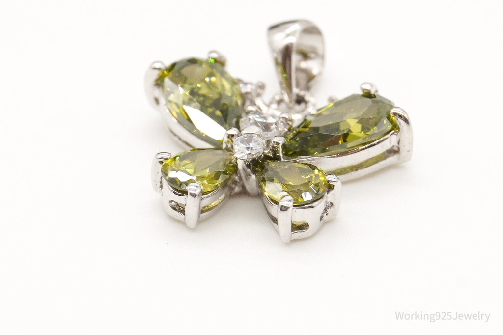 Butterfly Peridot Cubic Zirconia Sterling Silver Pendant | Jewelry > Necklaces > Pendants | Wiccan Center