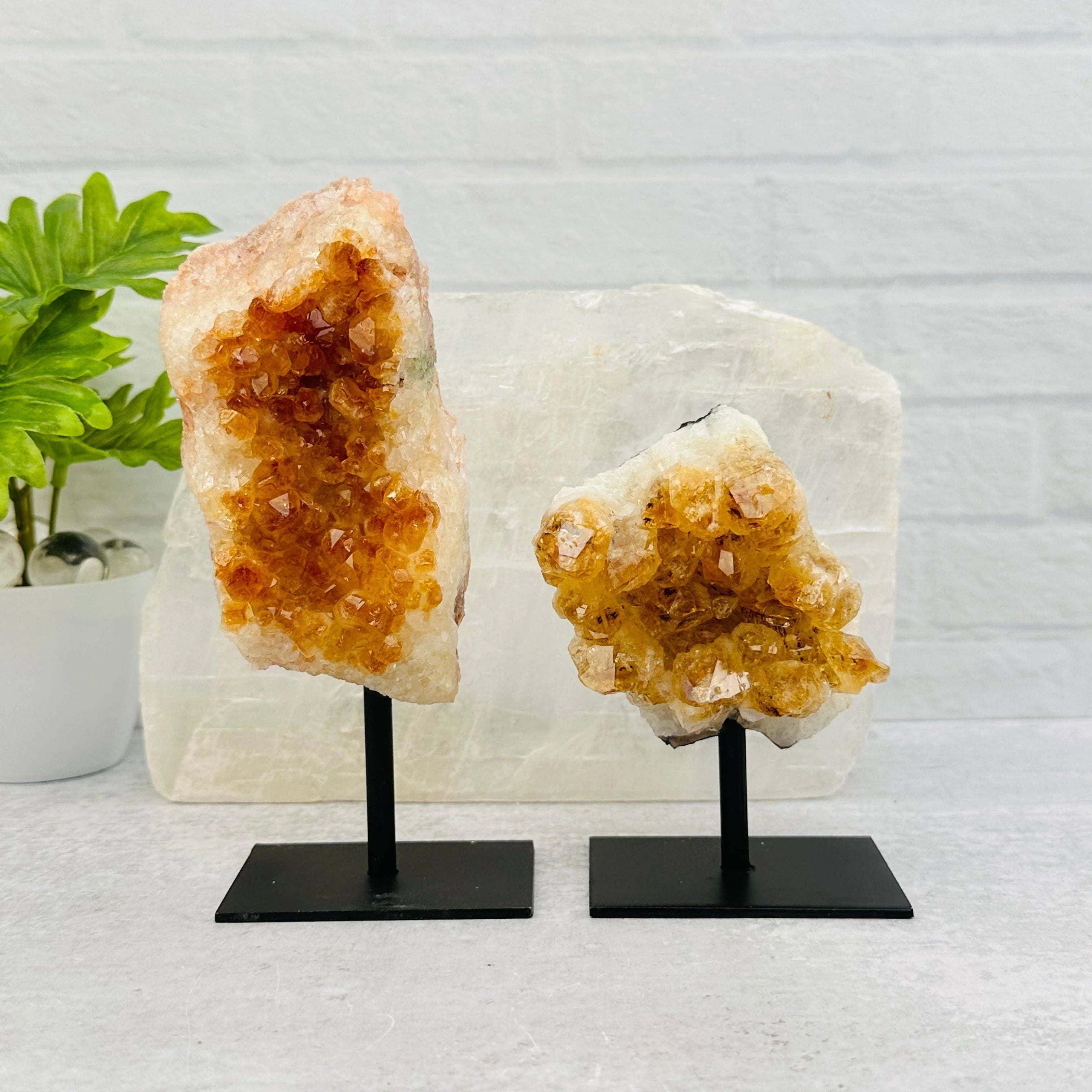 Citrine Cluster on Metal Stand
